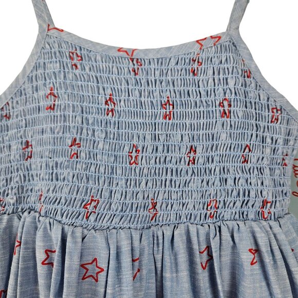 Cat & Jack Girls Blue Star Print Patriotic Sundress M (7/8) Sleeveless Party - Picture 5 of 10